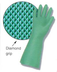 GLOVE NITRILE 15 MIL 13 ;FLOCK LINED SZ 10 - Latex, Supported